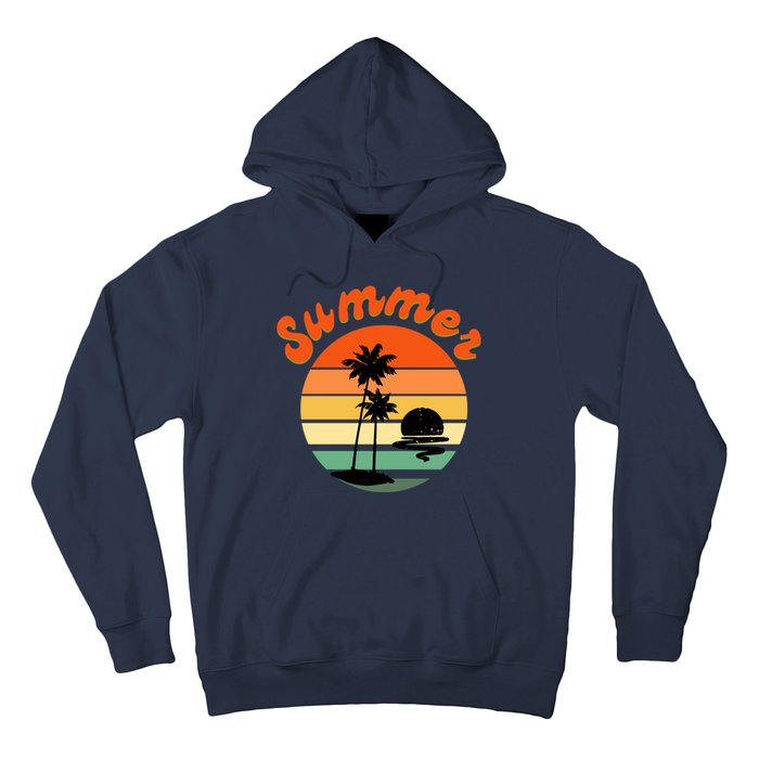 Summer Sunset Beach Retro Vacation Hoodie