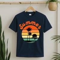 Summer Sunset Beach Retro Vacation T-Shirt