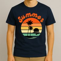 Summer Sunset Beach Retro Vacation T-Shirt