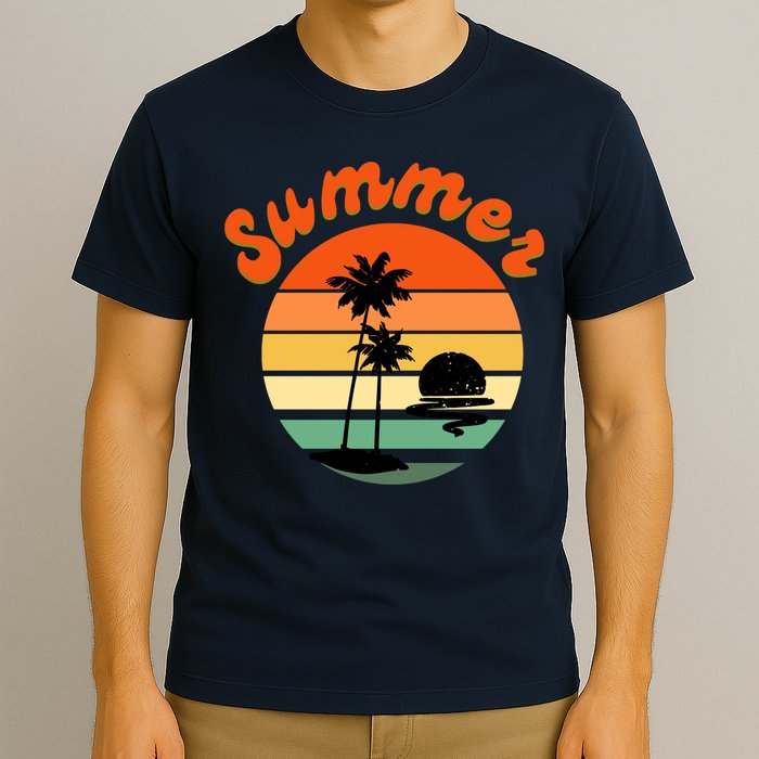 Summer Sunset Beach Retro Vacation T-Shirt