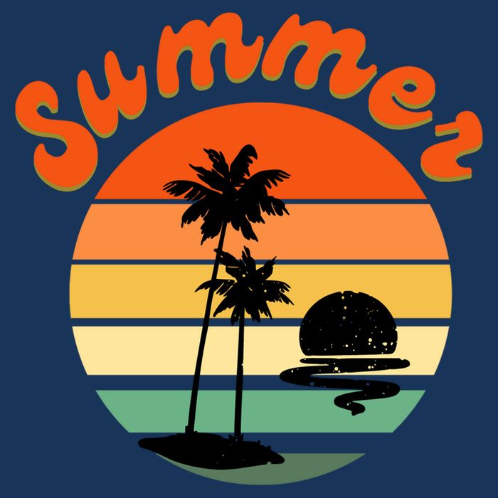 Summer Sunset Beach Retro Vacation T-Shirt