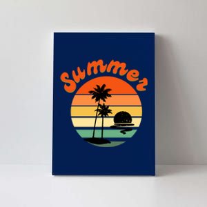 Summer Sunset Beach Retro Vacation Canvas