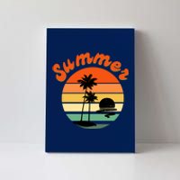 Summer Sunset Beach Retro Vacation Canvas