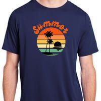 Summer Sunset Beach Retro Vacation Adult ChromaSoft Performance T-Shirt