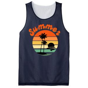 Summer Sunset Beach Retro Vacation Mesh Reversible Basketball Jersey Tank