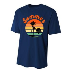 Summer Sunset Beach Retro Vacation Performance Sprint T-Shirt