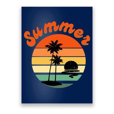 Summer Sunset Beach Retro Vacation Poster
