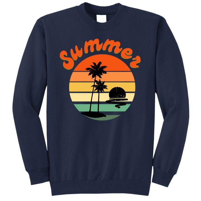 Summer Sunset Beach Retro Vacation Tall Sweatshirt