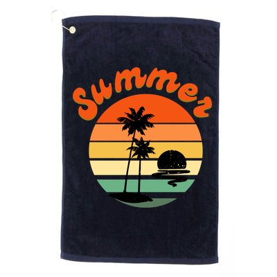 Summer Sunset Beach Retro Vacation Golf Towel