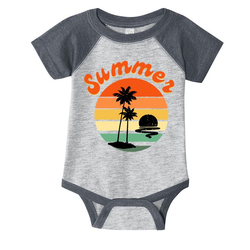 Summer Sunset Beach Retro Vacation Infant Baby Jersey Bodysuit