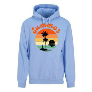 Summer Sunset Beach Retro Vacation Unisex Surf Hoodie