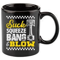 Suck Squeeze Bang Blow Car Lovers 11oz C Handle Ceramic Mug