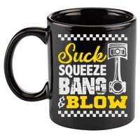 Suck Squeeze Bang Blow Car Lovers 11oz C Handle Ceramic Mug