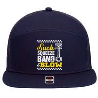 Suck Squeeze Bang Blow Car Lovers 7 Panel Mesh Trucker Snapback Hat