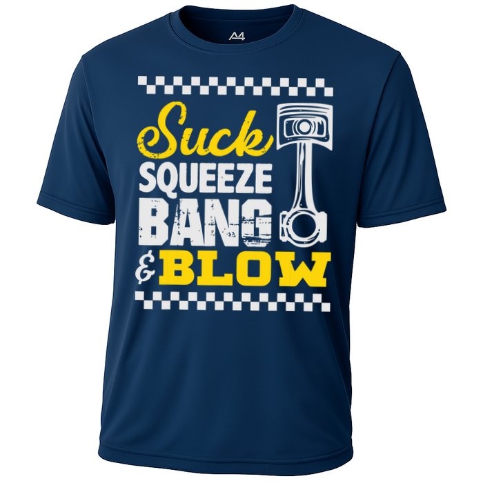Suck Squeeze Bang Blow Car Lovers Cooling Performance Crew T-Shirt