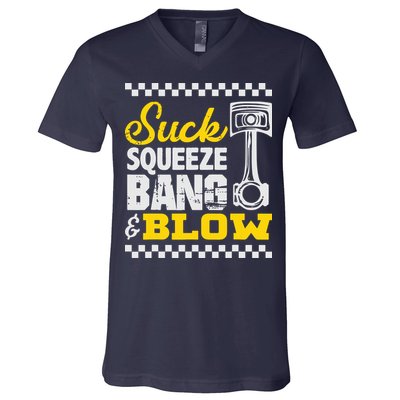 Suck Squeeze Bang Blow Car Lovers V-Neck T-Shirt