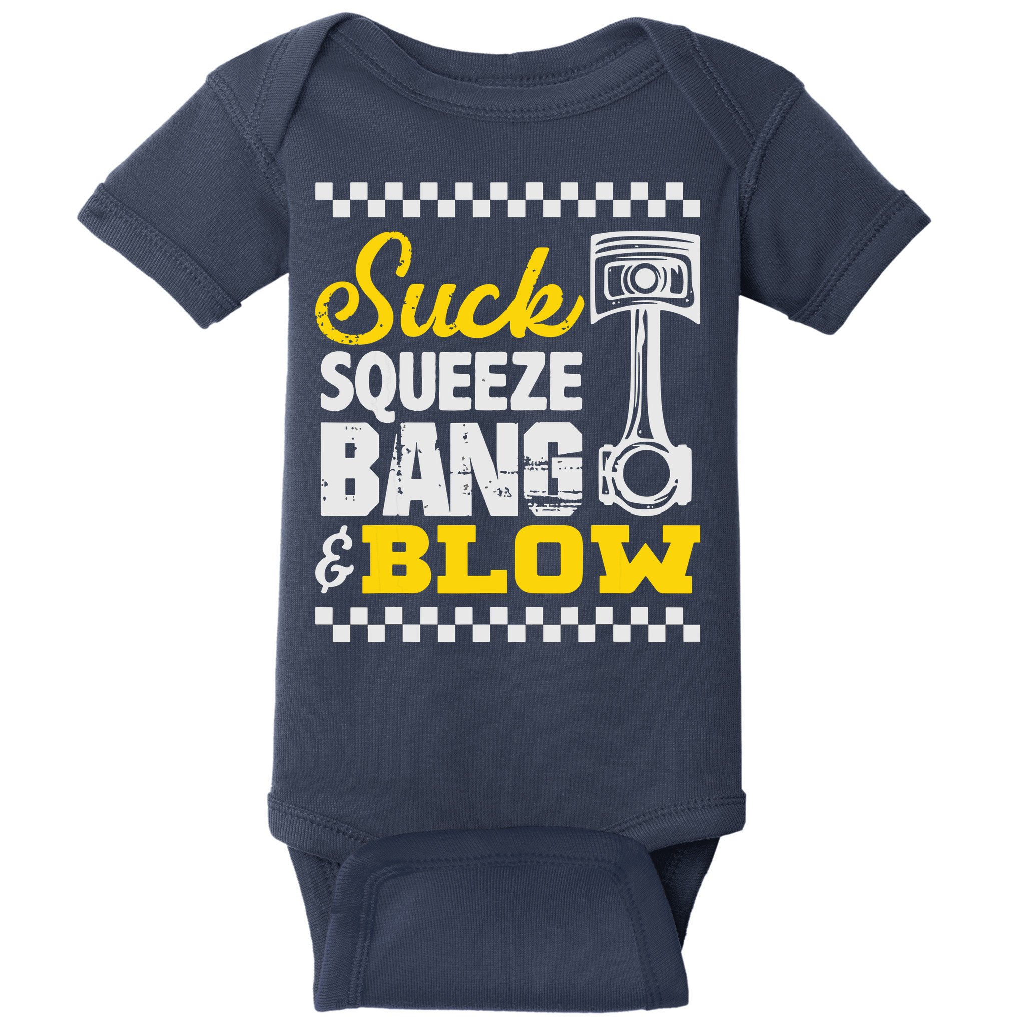 Suck Squeeze Bang Blow Car Lovers Baby Bodysuit