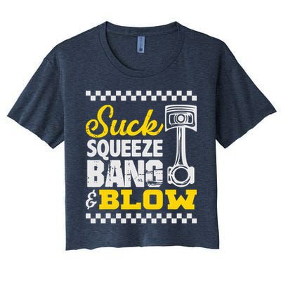 Suck Squeeze Bang Blow Car Lovers Women's Crop Top Tee