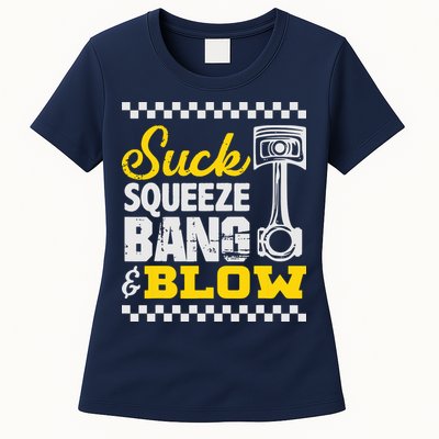 Suck Squeeze Bang Blow Car Lovers Womens T-Shirt