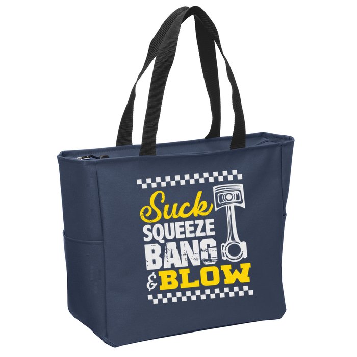 Suck Squeeze Bang Blow Car Lovers Zip Tote Bag