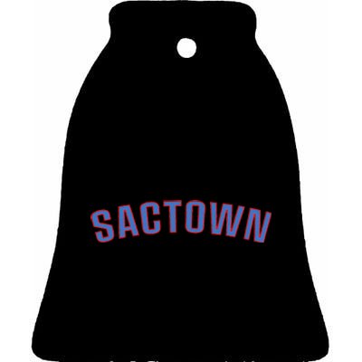 Sactown Sacramento Basketball Ceramic Bell Ornament