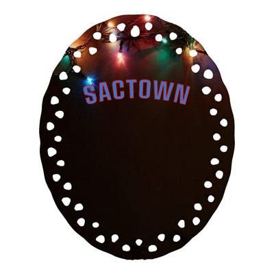 Sactown Sacramento Basketball Ceramic Oval Ornament