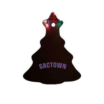 Sactown Sacramento Basketball Ceramic Tree Ornament