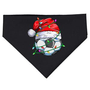 Santa Soccer Ball Sports Design- Christmas Soccer Player USA-Made Doggie Bandana