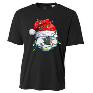 Santa Soccer Ball Sports Design- Christmas Soccer Player Cooling Performance Crew T-Shirt