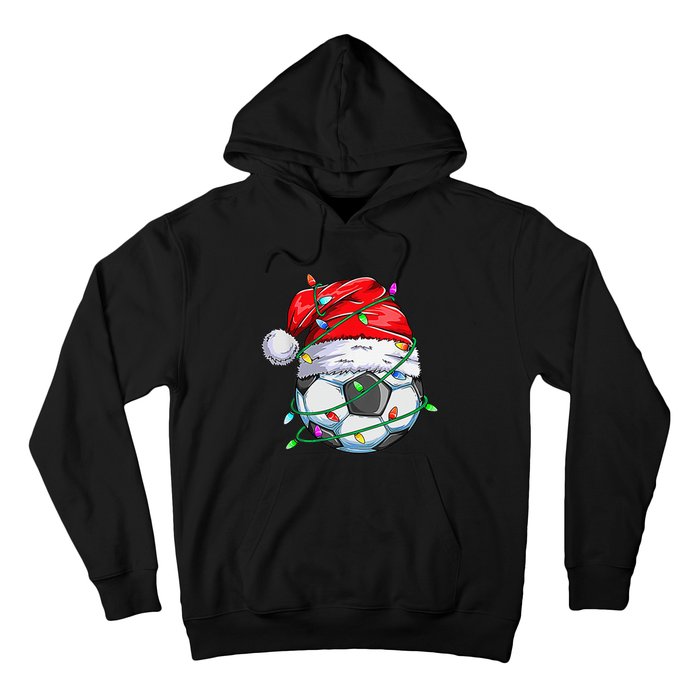 Santa Soccer Ball Sports Design- Christmas Soccer Player Hoodie