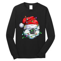 Santa Soccer Ball Sports Design- Christmas Soccer Player Long Sleeve Shirt