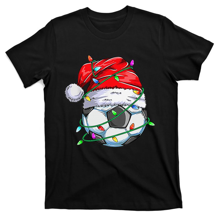 Santa Soccer Ball Sports Design- Christmas Soccer Player T-Shirt