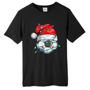 Santa Soccer Ball Sports Design- Christmas Soccer Player Tall Fusion ChromaSoft Performance T-Shirt