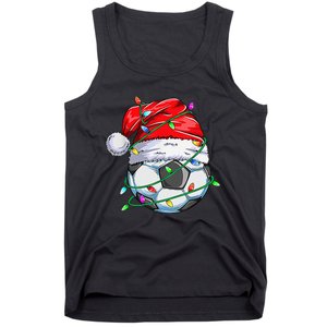 Santa Soccer Ball Sports Design- Christmas Soccer Player Tank Top