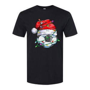 Santa Soccer Ball Sports Design- Christmas Soccer Player Softstyle CVC T-Shirt