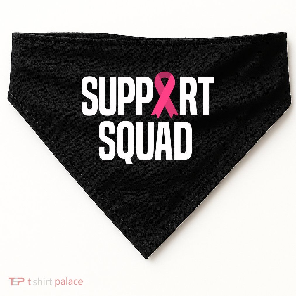 Support Squad Breast Cancer Awareness Ribbon USA-Made Doggie Bandana