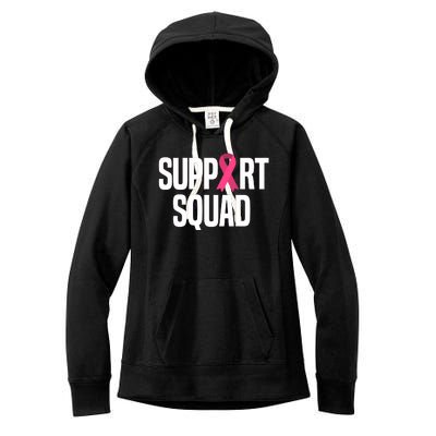 Support Squad Breast Cancer Awareness Ribbon Women's Fleece Hoodie