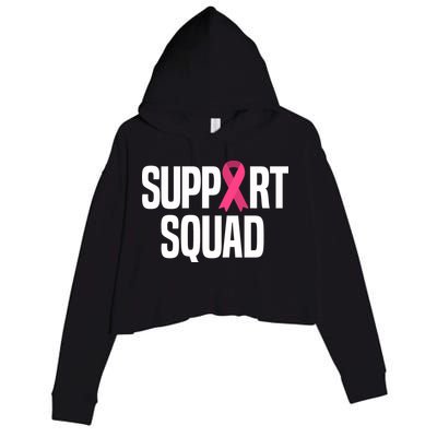 Support Squad Breast Cancer Awareness Ribbon Crop Fleece Hoodie