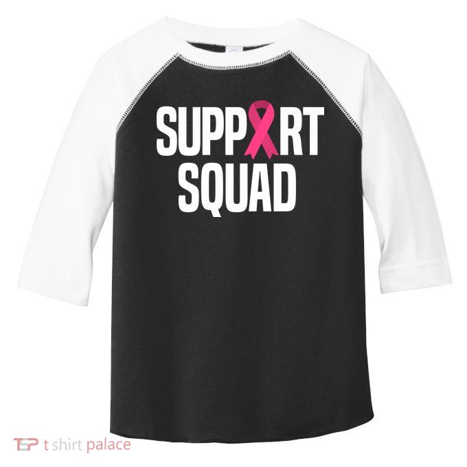 Support Squad Breast Cancer Awareness Ribbon Toddler Fine Jersey T-Shirt