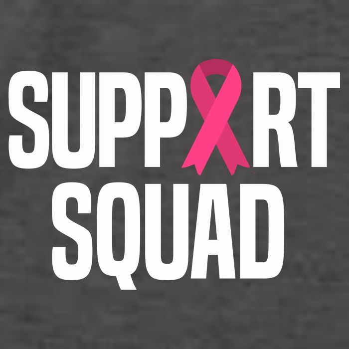 Support Squad Breast Cancer Awareness Ribbon Vector Backpack