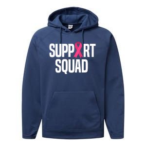 Support Squad Breast Cancer Awareness Ribbon Performance Fleece Hoodie