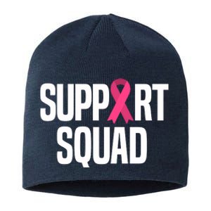 Support Squad Breast Cancer Awareness Ribbon Sustainable Beanie