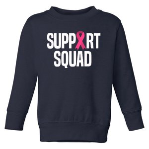 Support Squad Breast Cancer Awareness Ribbon Toddler Sweatshirt