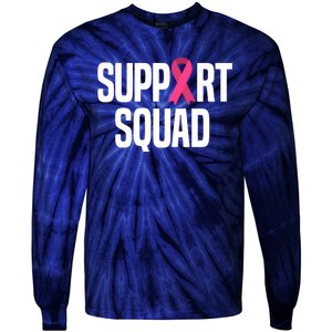 Support Squad Breast Cancer Awareness Ribbon Tie-Dye Long Sleeve Shirt