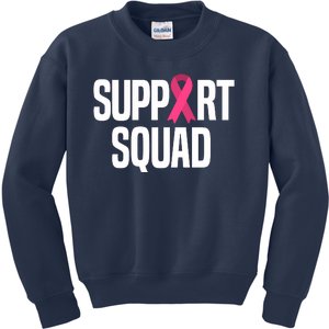 Support Squad Breast Cancer Awareness Ribbon Kids Sweatshirt