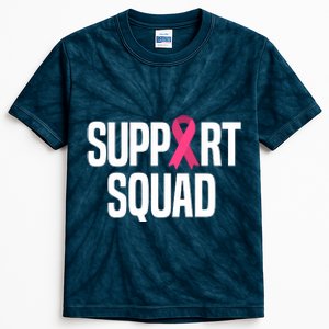 Support Squad Breast Cancer Awareness Ribbon Kids Tie-Dye T-Shirt