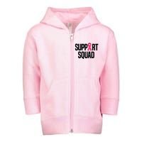 Support Squad Breast Cancer Awareness Ribbon Toddler Zip Fleece Hoodie