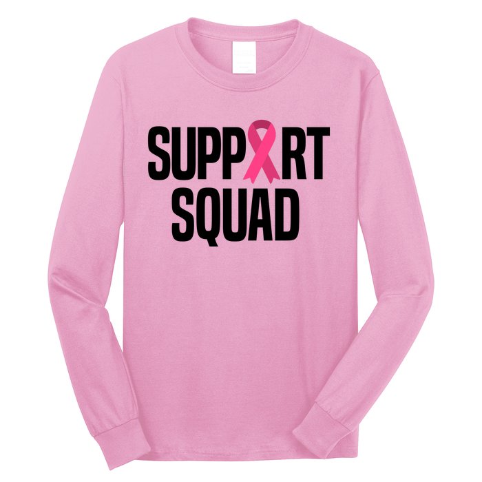 Support Squad Breast Cancer Awareness Ribbon Long Sleeve Shirt