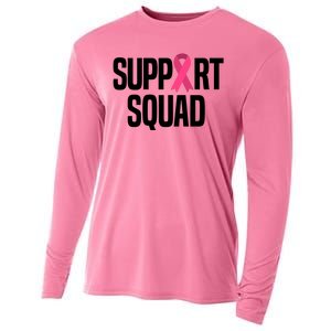 Support Squad Breast Cancer Awareness Ribbon Cooling Performance Long Sleeve Crew