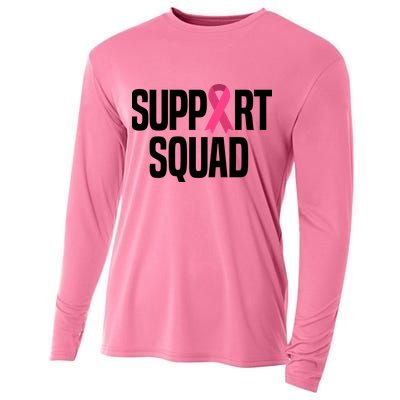 Support Squad Breast Cancer Awareness Ribbon Cooling Performance Long Sleeve Crew